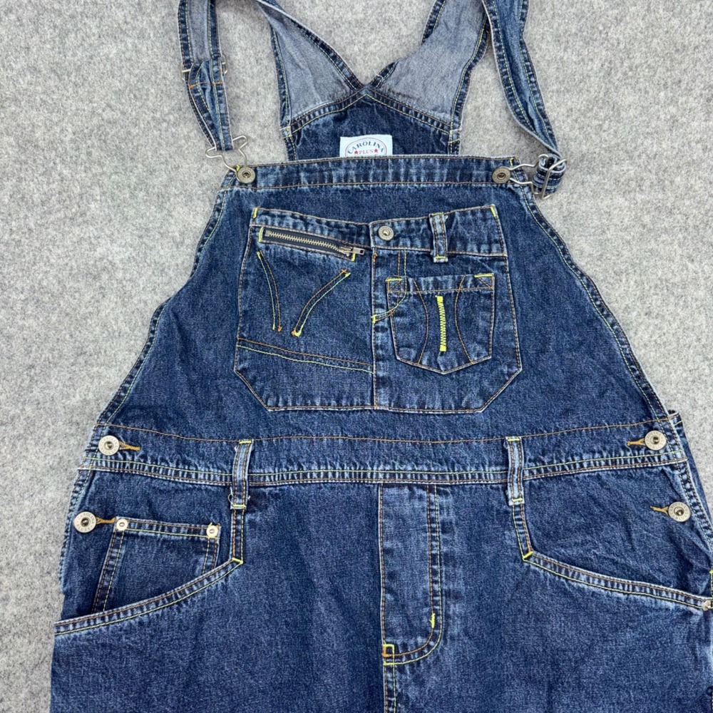 VTG Carolina Blues Denim Overalls Womens 18W Blue Bib Dungarees Workwear Utility